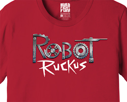 Robot Ruckus Red Shirt Detail